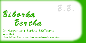biborka bertha business card